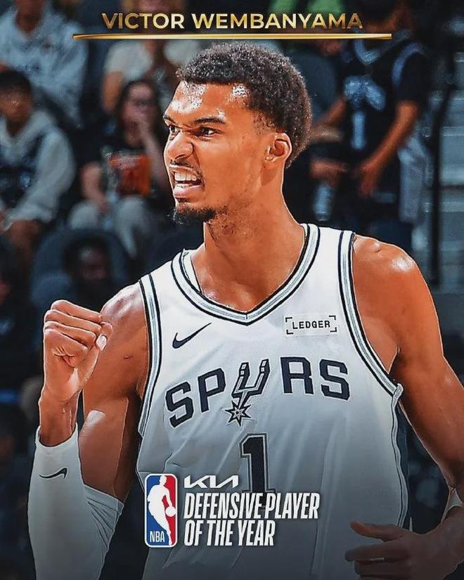 文班亚马全票当选DPOY 成NBA历史首位全票得主